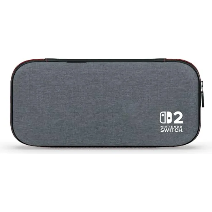 PowerA Slim Case für Nintendo Switch 2 - Dunkles Heidengrau, offiziell lizenziert, Schutzhülle mit Platz für 10 Softwarekarten, gepolstertem Displayschutz und integriertem Standfuß