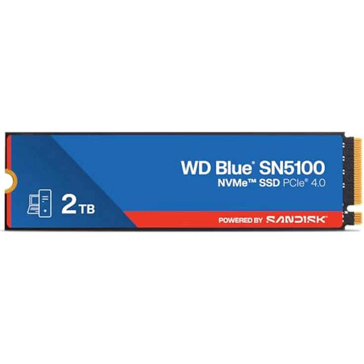 SanDisk WD Blue SN5100 NVMe SSD 2 TB, 7.100 MB/s Lesegeschwindigkeit, M.2 2280, PCIe Gen 4.0, nCache 4.0, mit SanDisk 3D CBA NAND-Technologie, Acronis True Image – Bild 1