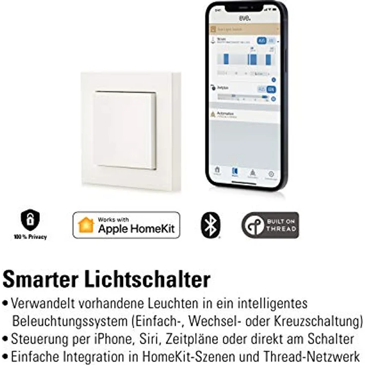 elgato Eve Light Switch Smarter Lichtschalter mit Apple HomeKit-Technologie & Thread – Bild 2