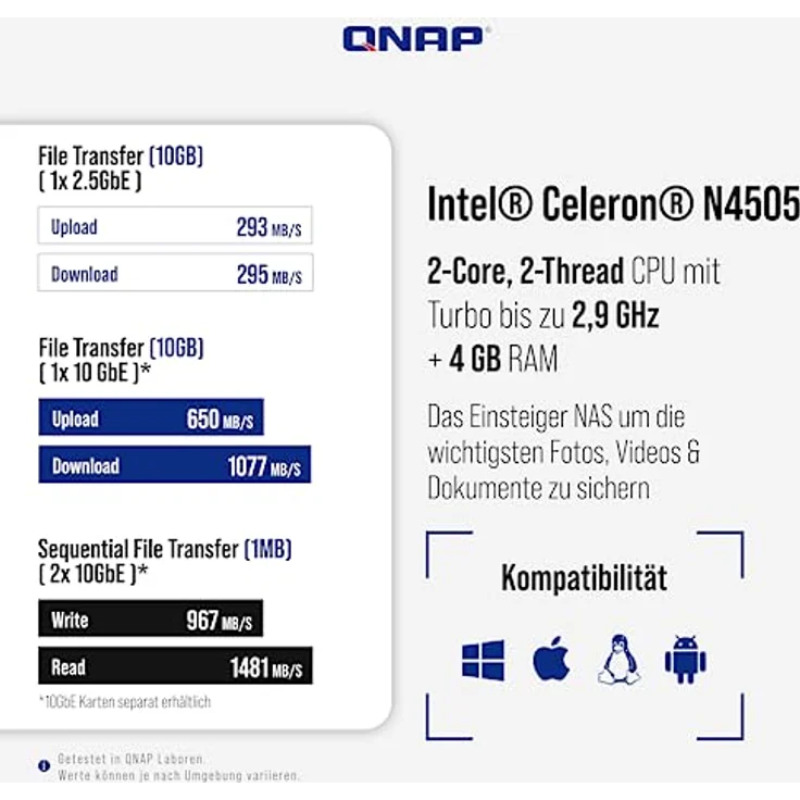 QNAP TS-462-4G NAS System 4-Bay – Bild 3