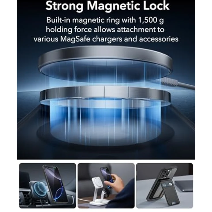 ESR iPhone 16 Pro Max Hülle (4 in 1) Set, Transparente Matte Hülle mit Displayschutzfolie, MagSafe-kompatibel, Militärnorm Schutz, Schwarz – Bild 3