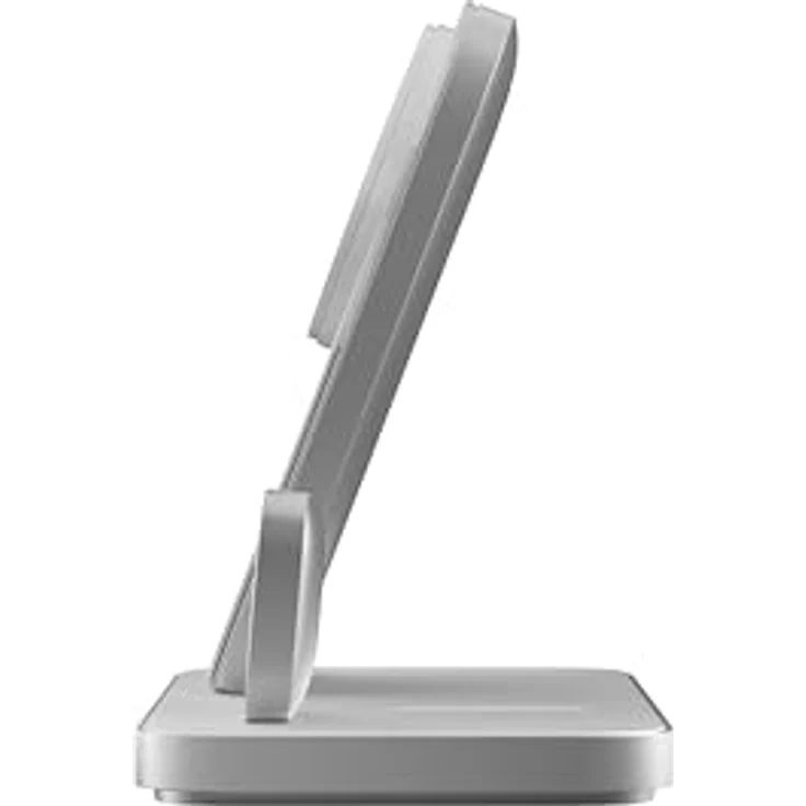 Nomad Stand One Max V4, 3-in-1 MagSafe Qi2.2 Ladegerät mit 25 W für iPhone, Apple Watch & AirPods, Silber – Bild 5