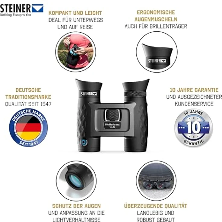 Steiner BluHorizons, Fernglas 10x26 mm mit Autobright-Technologie und extrem robustem Design – Bild 2