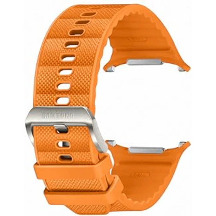Samsung PeakForm Band, Uhrenarmband, Orange - Wechselarmband im modernen Style mit sportlichem Geschmack, angenehmes Tragegefühl aus Nitrilkautschuk und gewebtem Nylon, einfach zu wechseln, für Galaxy Watch4-Serie. – Bild 3
