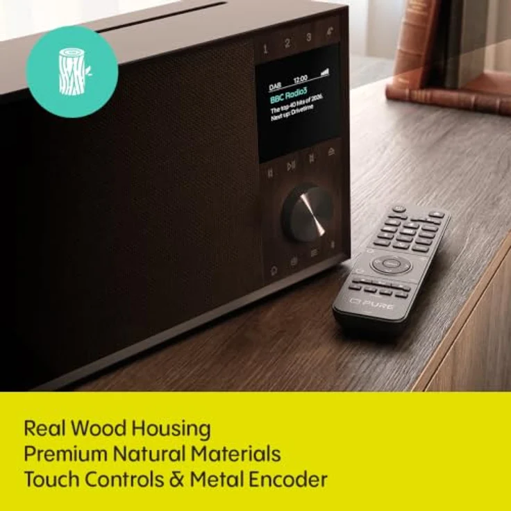 Pure Evoke Home II, All-in-One Musiksystem mit CD, DAB+/UKW, Bluetooth und 80W Stereo-Lautsprechersystem, Walnuss – Bild 3