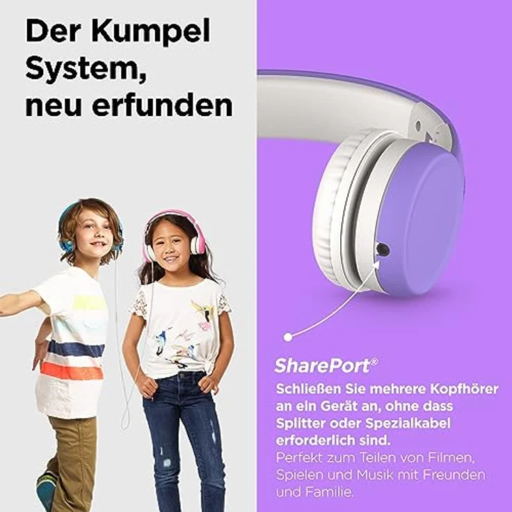 LilGadgets Connect+ Volume Begrenzte Wired Kopfhörer Mit Shareport Für Kinder Lila – Bild 7