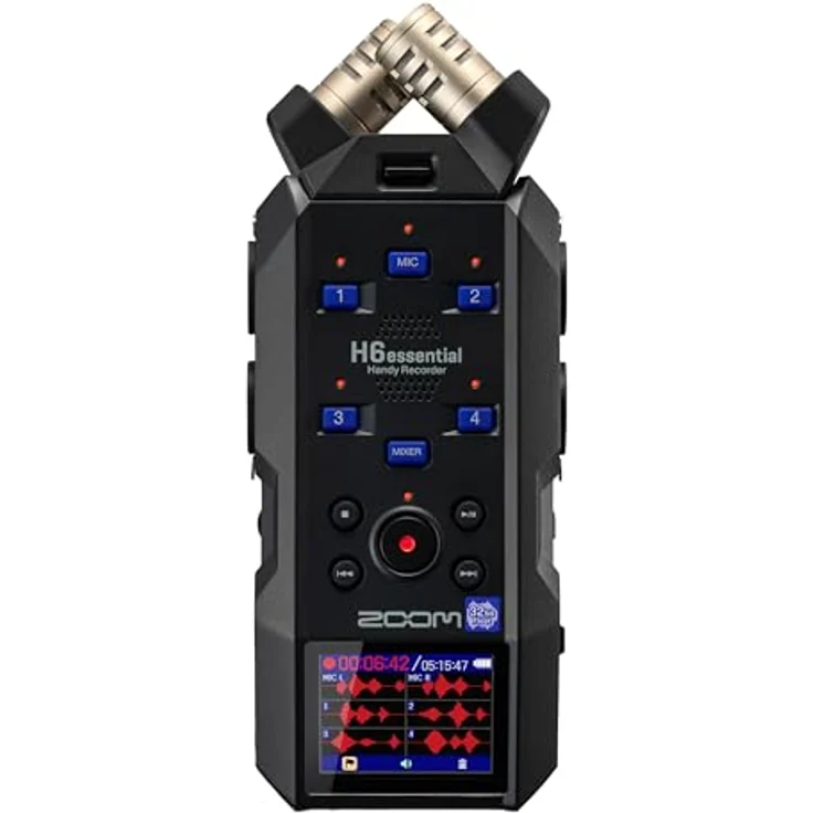 Zoom H6essential, Mobiler 6-Spur Audio-Recorder mit 32-Bit-Float-Aufnahme, X/Y-Mikrofon und USB-C Interface – Bild 1