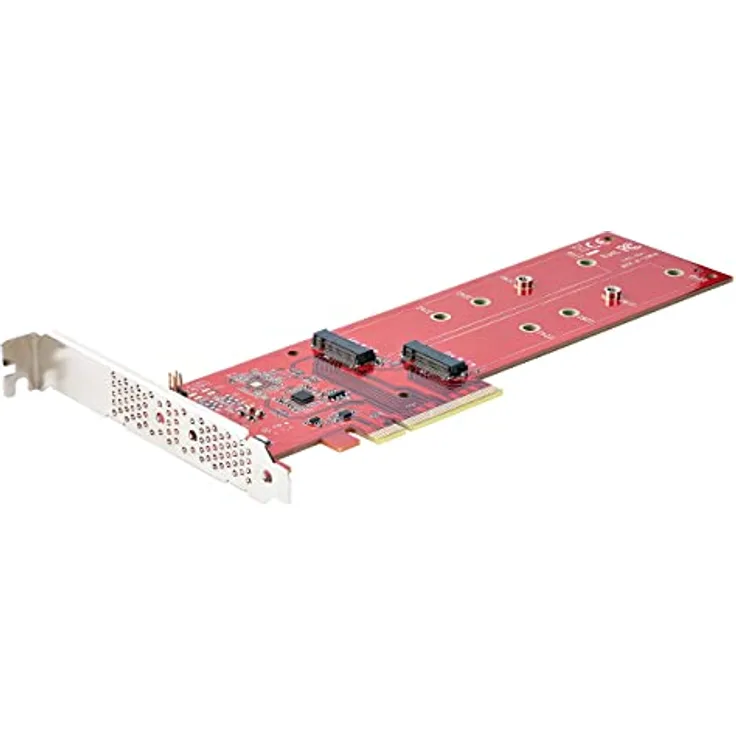 StarTech.com Dual M 2 PCIe AdapterKarte, PCIe x8/ x16 auf Dual AHCI oder NVMe M.2 SSDs, PCI Express 4.0, 7,8GB/s pro Laufwerk, Bifurkation Erforderlich - Windows/Linux Kompatibel (DUAL-M2-PCIE-CARD-B) - Preisvergleich