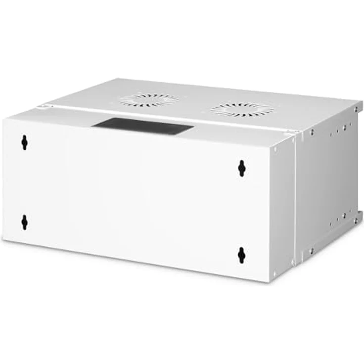 DIGITUS Netzwerkschrank SoHo Pro - 19-Zoll Rack 4 HE - Unmontiert - Wandmontage - 400 mm Tiefe - 327 mm Nutztiefe - Traglast 60 kg - Glastür - Grau – Bild 3