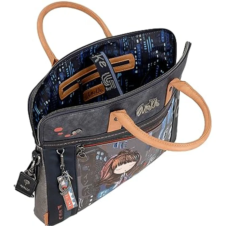 Anekke Businesstasche Contemporary, Laptop-Tasche mit gepolstertem Fach, Multicolor (dunkelblau/grau/blau) – Bild 7