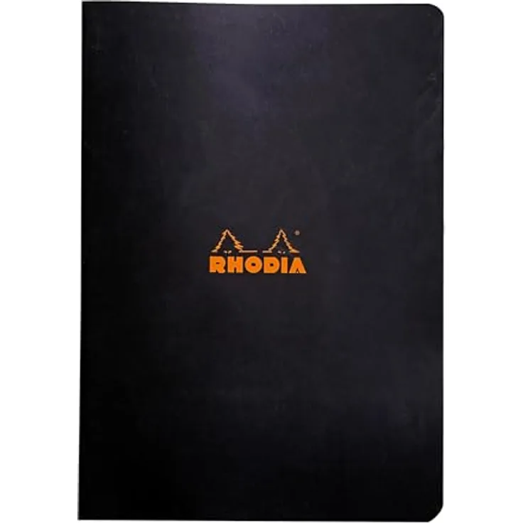 Rhodia Einsteck-Fotoalbum 10x A4 Notizheft mit 48 Blatt kariert, 80g - Schwarz 119163C, geheftet