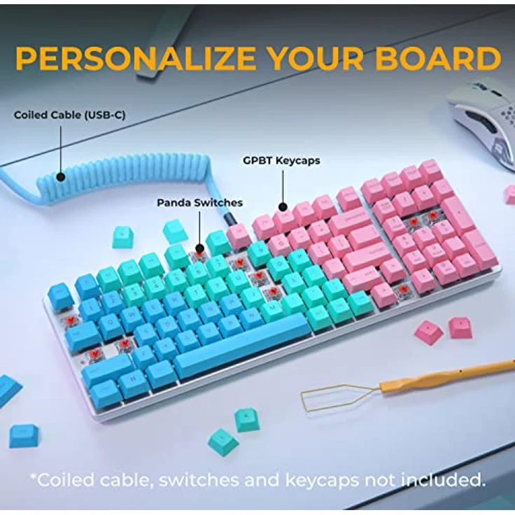 Glorious GMMK 2 Full-Size Gaming-Tastatur, Mechanisch, Barebone, ANSI-Layout, weiß – Bild 4