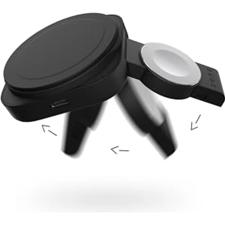 OtterBox Zens Travel Wireless Charger Pro 2, MagSafe und Qi2-kompatibles 15 W Ladegerät für iPhone Air, 17, 16, 15, 14, 13, 12, AirPods, Apple Watch, Schwarz, mit 1 m USB-C-Kabel – Bild 4