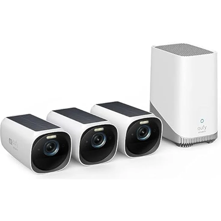 eufy Security S330 eufyCam 3, überwachungskamera aussen, 4K kabellose überwachungskamera solar 2+1 mit Gesichtserkennung K.I, Farbige Nachtsicht, Erweiterbarer Speicher 16TB, Gebührenfrei – Bild 1
