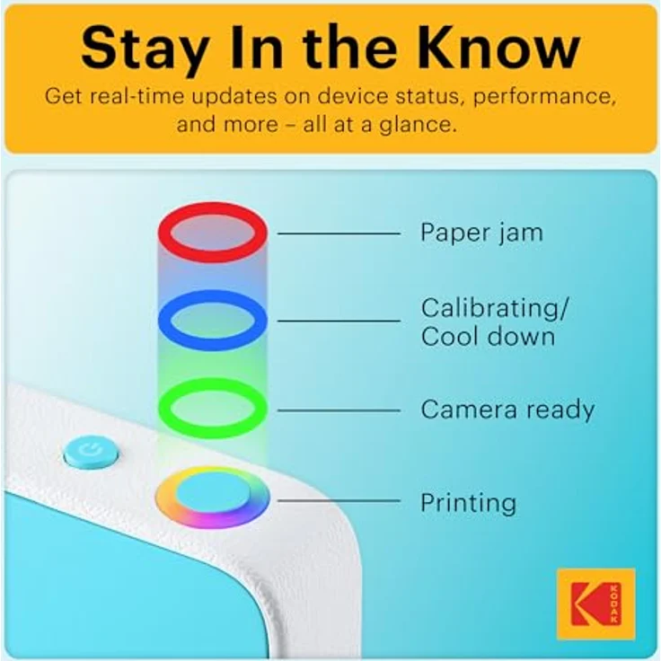 Kodak Printomatic+ Sofortbild Digitalkamera 10MP mit RGB LED, druckt wischfeste 2x3" Fotos auf ZINK-Papier – Blau – Bild 5