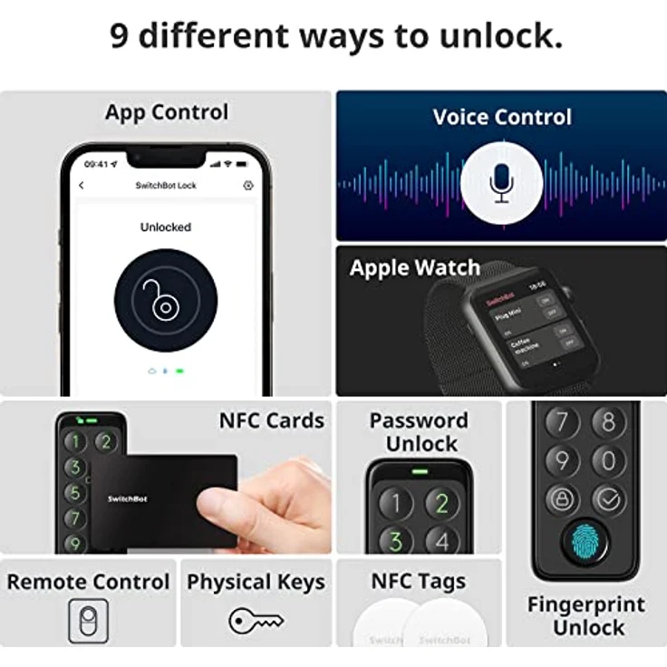 SwitchBot Smart Lock, Bluetooth elektronisches Türschloss, intelligentes Türschloss für das Öffnen der Türen ohne Austausch zu müssen, kompatibel mit WiFi Bridge (separat erhältlich), Schwarz – Bild 4