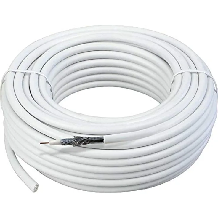 SCHWAIGER KOX840 012, Satelliten Koaxialkabel, 40 m, weiß