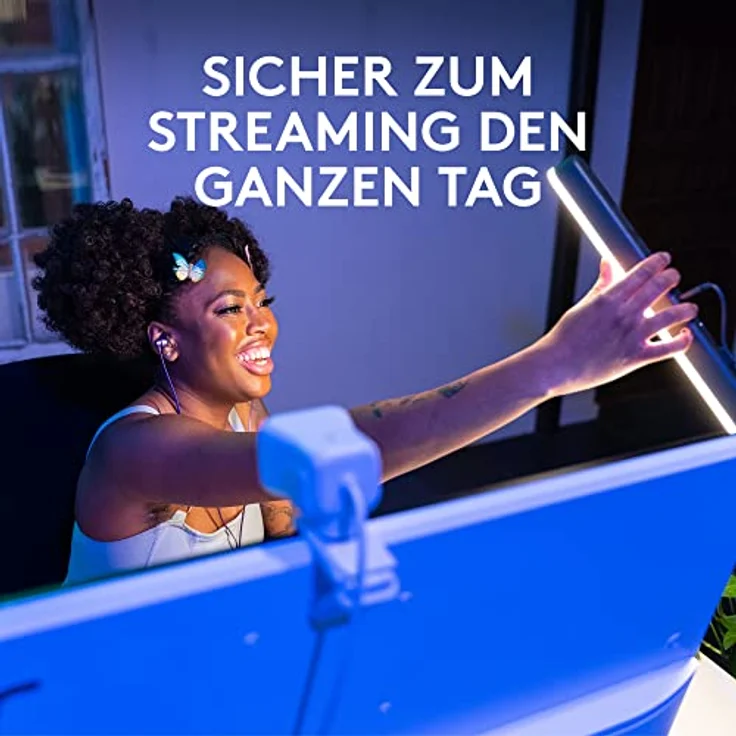 Logitech Litra Beam Premium LED Streaming-Licht mit TrueSoft, verstellbarer Monitorhalterung, Helligkeits-/Farbtemperatureinstellungen, Desktop-App-Steuerung für PC/Mac - Graphit – Bild 5