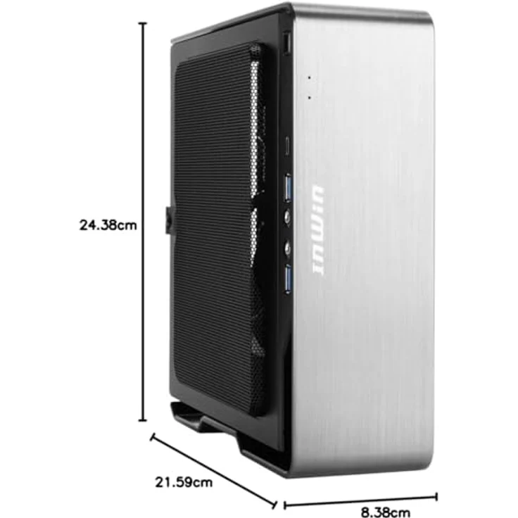 In Win Chopin MAX Mini-ITX Gehäuse, 200 W 80+ Gold, silber, Platz für 2x 2,5-Zoll-SSDs, inklusive USB 3.2 Gen 2x2 Type-C – Bild 7