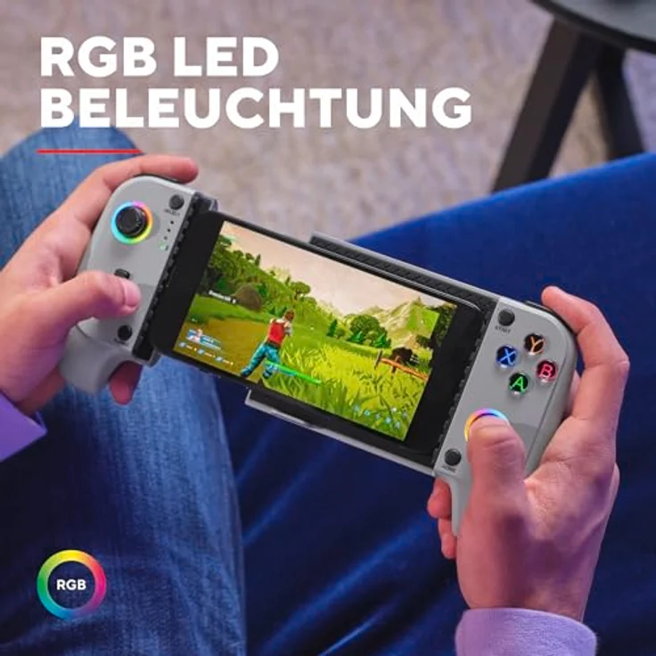 Trust GXT735G Mylox, Wireless Gaming Controller für Android und iOS mit Bluetooth 5.0, dualem Vibrationsfeedback, RGB-LED-Tasten, grau – Bild 8
