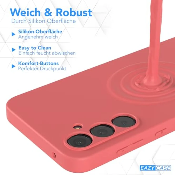 EAZY CASE Silikonhülle für Samsung Galaxy A55, stoßfest, dünn, mit Kameraschutz, TPU Phone Bumper, hellrot – Bild 5