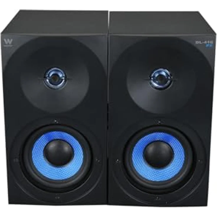 Woxter Dynamic Line 410 FX - 2.0 Stereo-Gaming-Lautsprecher (mit Strom versorgt mit Leistung 150W, Holz, 4, Woofer, 2 Hochtöner, 3,5 mm, RCA, Bassreflex-Control (Lautstärke, Höhen, Bass), Farbe schwarz – Bild 4
