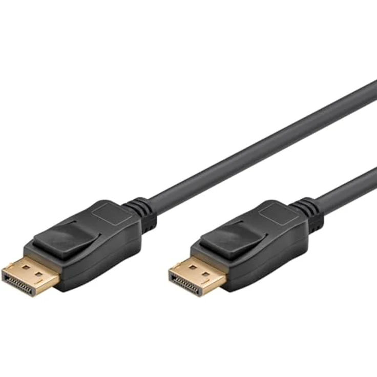 GOOBAY DisplayPort™-Kabel 1.4, 32,4 Gbit/s, Schwarz, für UHD 4K @ 60 Hz, vergoldete Stecker, sichere Steckerverriegelung – Bild 1