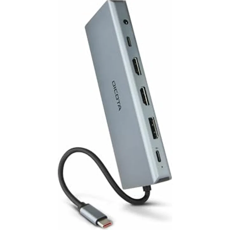 Dicota D32065 USB-C 13-in-1 Hub, Docking Station mit 4K HDMI/DP und 100W Power Delivery, Silber – Bild 4