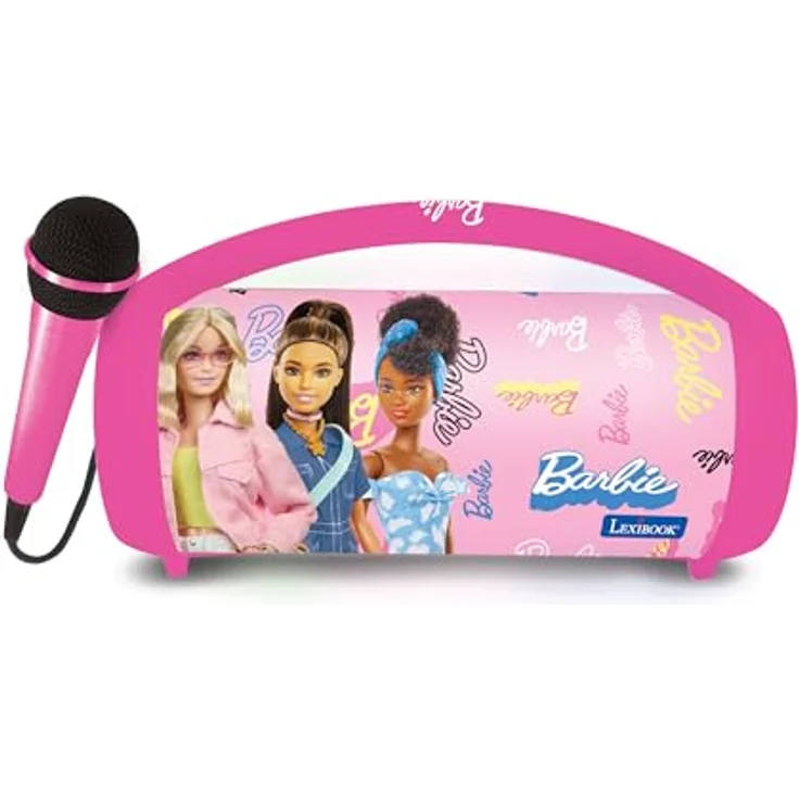 Lexibook Barbie Bluetooth-Lautsprecher mit Mikrofon, mehrfarbige Lichteffekte, kabellos, USB-Anschluss – Bild 2