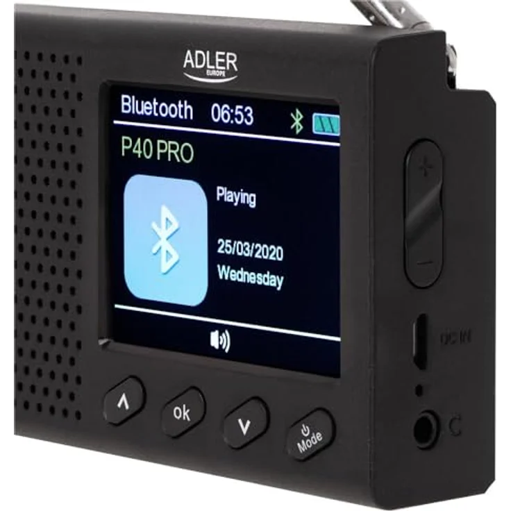 Adler AD 1198 UKW-Reiseradio, FM 87,5 – 108 MHz RDS, Bluetooth 5.0, LCD-Display, bis zu 20 Sender, analog/digital, schwarz – Bild 5
