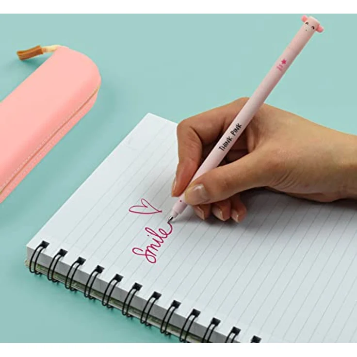 Legami Gelschreiber Schwein, EP0008, löschbar, Gehäuse rosa, 0,7mm, Schreibfarbe pink – Bild 4