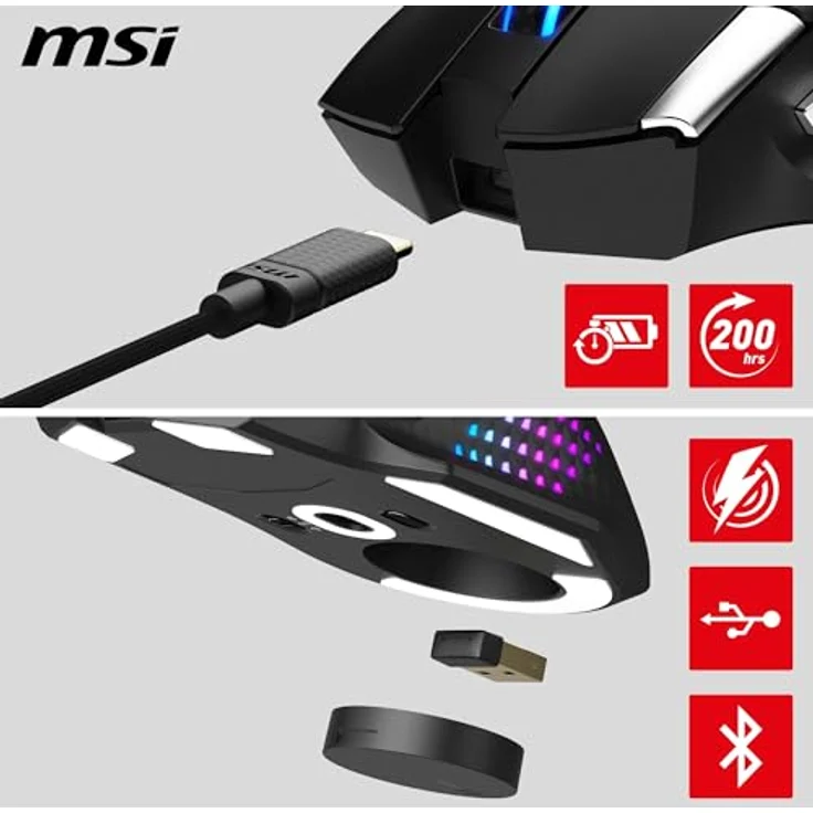 MSI Versa PRO Wireless, kabellose Maus mit ergonomischem Design und hoher Präzision – Bild 3