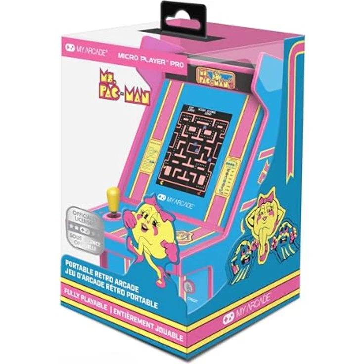 My Arcade MS.PAC-MAN MICRO PLAYER PRO, Retro-Arcade-Automat mit 2.75" Hochformat-Display, integriertem Lautsprecher und USB-C®-Stromversorgung – Bild 1