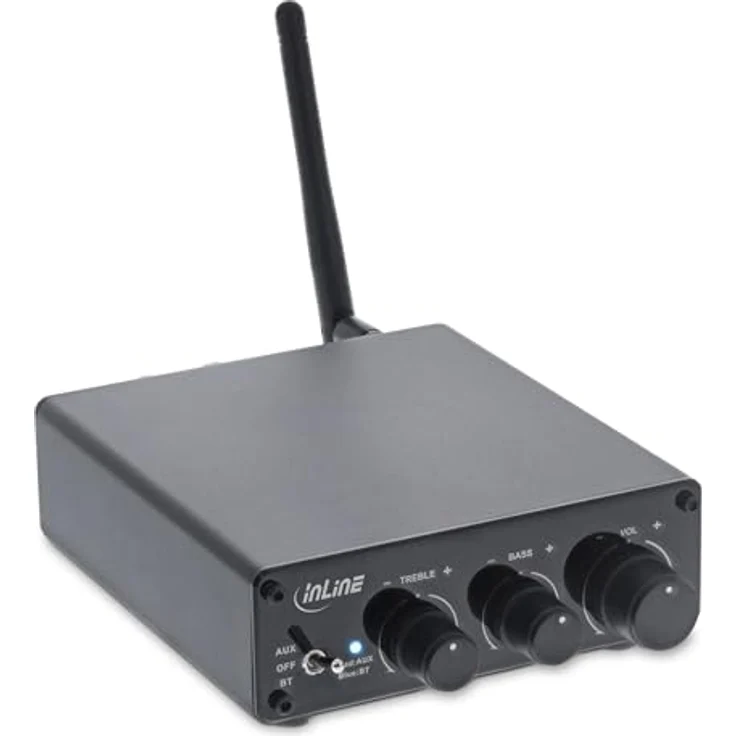 InLine® Bluetooth 5.3 Audio Receiver, 96 Watt Verstärker mit aptX HD, schwarz – Bild 1