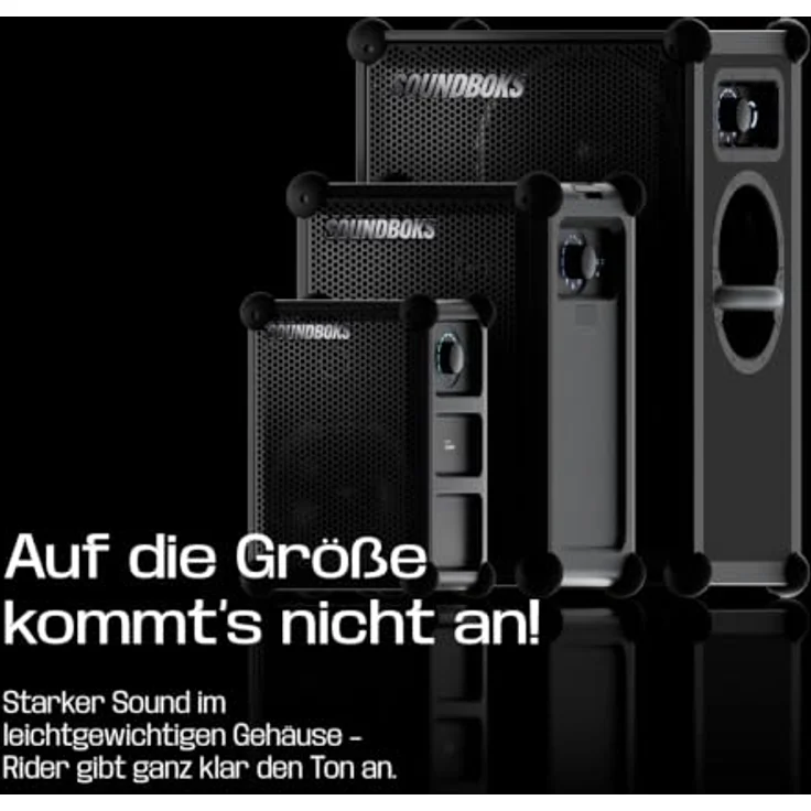 SOUNDBOKS Rider, Ultrakompakter Bluetooth-Partylautsprecher mit hoher Audiopower, Schwarz – Bild 4