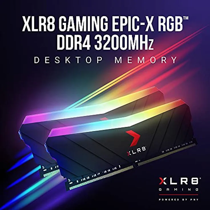 PNY XLR8 Gaming Epic-X RGB DDR4 3200MHz 16GB (2x8GB) Desktop Memory Dual Pack, MD16GK2D4320016XRGB, Schwarz - Preisvergleich – Bild 4