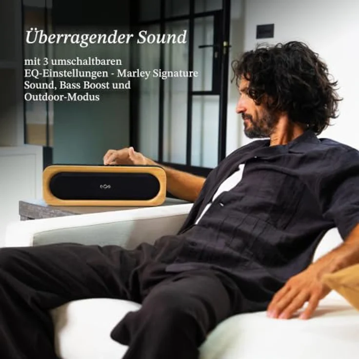 House of Marley Get Together 3, Bluetooth Lautsprecher mit bis zu 20 Stunden Akkulaufzeit, IP67 wasserdicht, schwarz – Bild 2