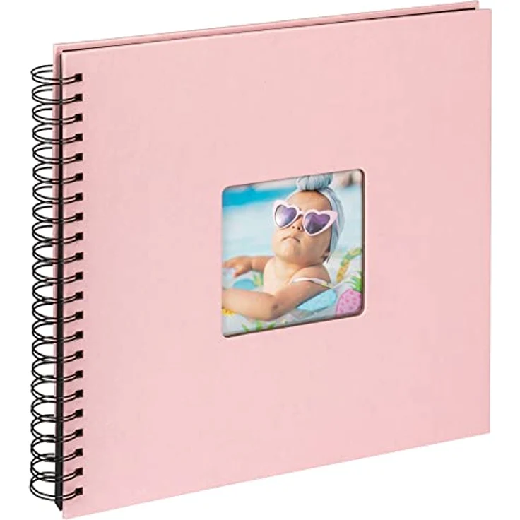 Walther Design Fotoalbum Fun SA-110-BR, rosa 30 x 30 cm Spiralalbum mit Cover-Ausstanzung – Bild 1