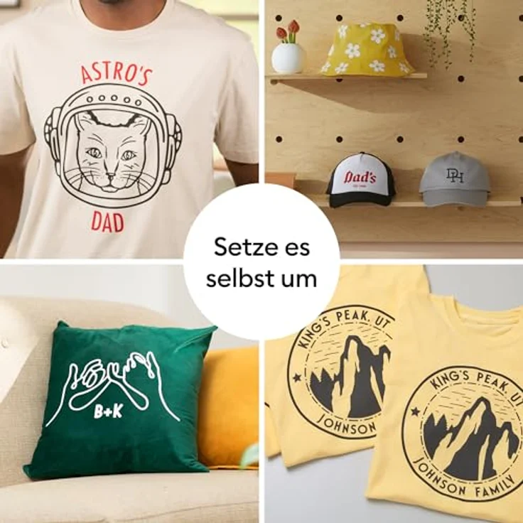 Cricut Smart Iron-On, Wärmeübertragungsmaterial 33 cm x 90 cm, schwarz, blei- und phthalatfrei für T-Shirts und Jacken – Bild 6