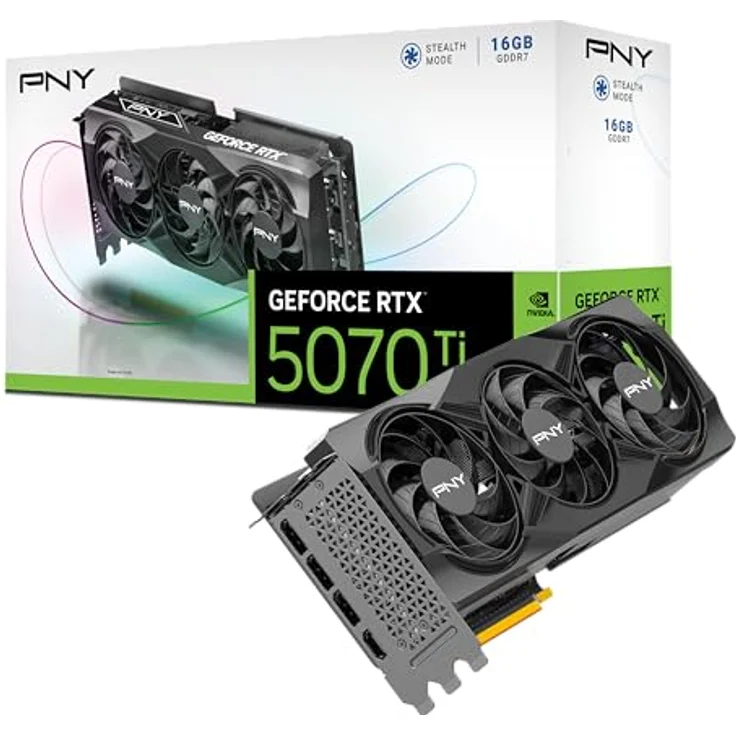 PNY GEFORCE RTX™ 5070 Ti, 16GB Triple Fan Grafikkarte mit DLSS 4 und 2295 MHz Kerntakt – Bild 1
