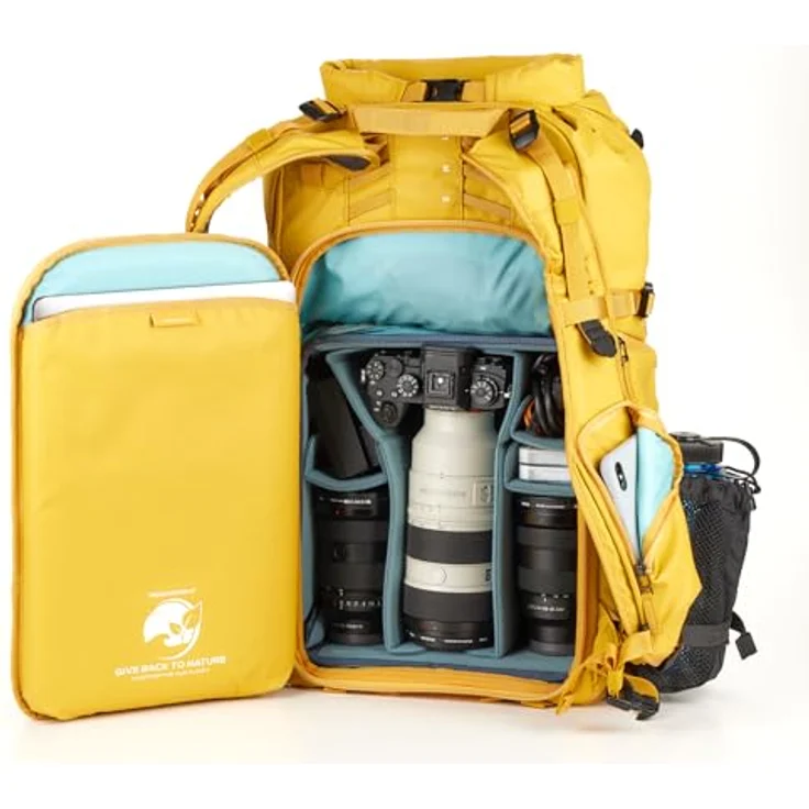 Shimoda Action X30 v2 Starter Kit, Fotorucksack mit modularer Core Unit, verstellbarer Rumpfhöhe und doppelten Laptop-Taschen, Gelb – Bild 2