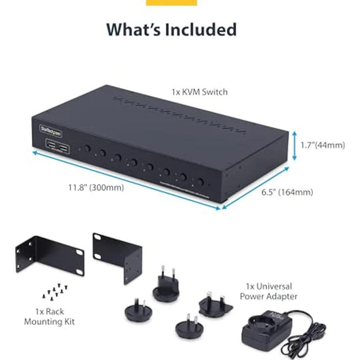 StarTech.com 8-Port HDMI KVM Switch, Rackmount 1HE, 4K 60Hz HDMI 2.0, TAA, Schwarz – Bild 4