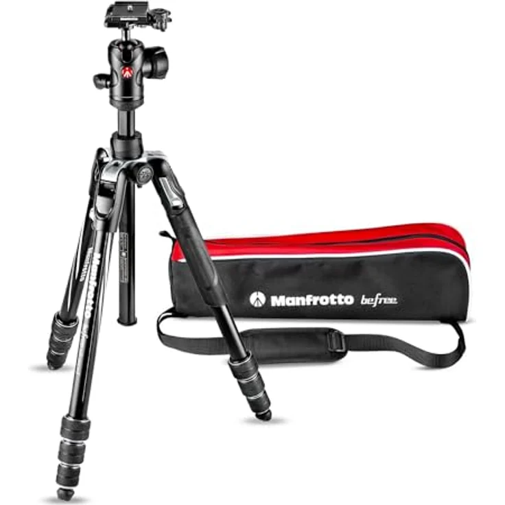 Manfrotto Befree Advanced Alu Reisestativ Twist (Drehverschluss) mit Kugelkopf, inkl.Tasche (für Canon, Nikon, Sony, DSLR, CSC, Spiegellose Kamera, schwarz, Traglast:8kg, Packmaß:40cm, Gewicht:1,49kg) – Bild 2