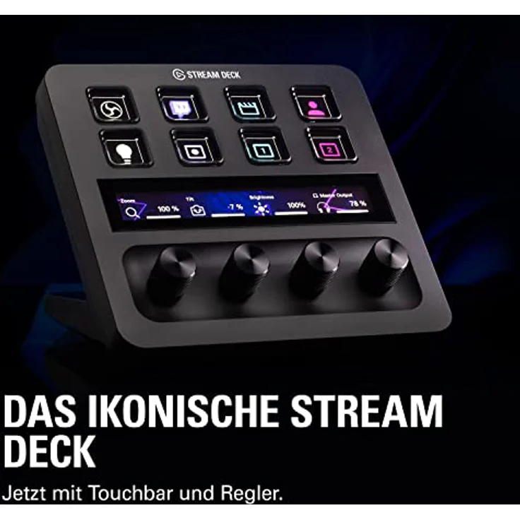Elgato Stream Deck +, Audiomixer, Live-Produktion und Studio-Controller für Content Creators, Streaming, Gaming, mit anpassbarer Touch-Leiste, Drehreglern und LCD-Tasten, für Mac und PC – Bild 2