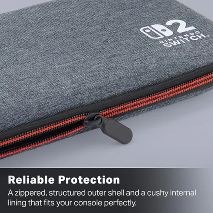 PowerA Slim Case für Nintendo Switch 2 - Dunkles Heidengrau, offiziell lizenziert, Schutzhülle mit Platz für 10 Softwarekarten, gepolstertem Displayschutz und integriertem Standfuß – Bild 4