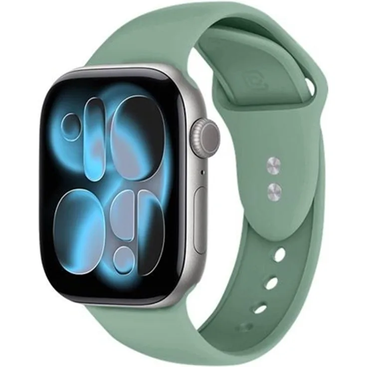 CRONG Liquid - Apple Watch Band 38/40/41/42mm - Sage, flexibles Liquid-Silikon, hydrophobe Oberfläche, hautfreundlich, kompatibel mit Apple Watch Series 1-11 und SE/SE 2/SE 3
