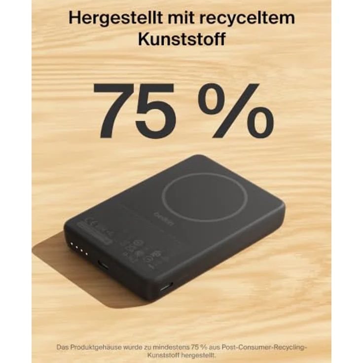 Belkin BoostCharge Power Bank, Slim Magnetic mit Qi2, USB-C, 30 Watt, 10000 mAh, Schwarz – Bild 11