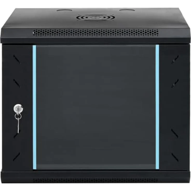 vidaXL 9U Wand Netzwerkschrank, Serverschrank Wandmontage, 19" Rack Server Schrank, IP20, abschließbar – Bild 3