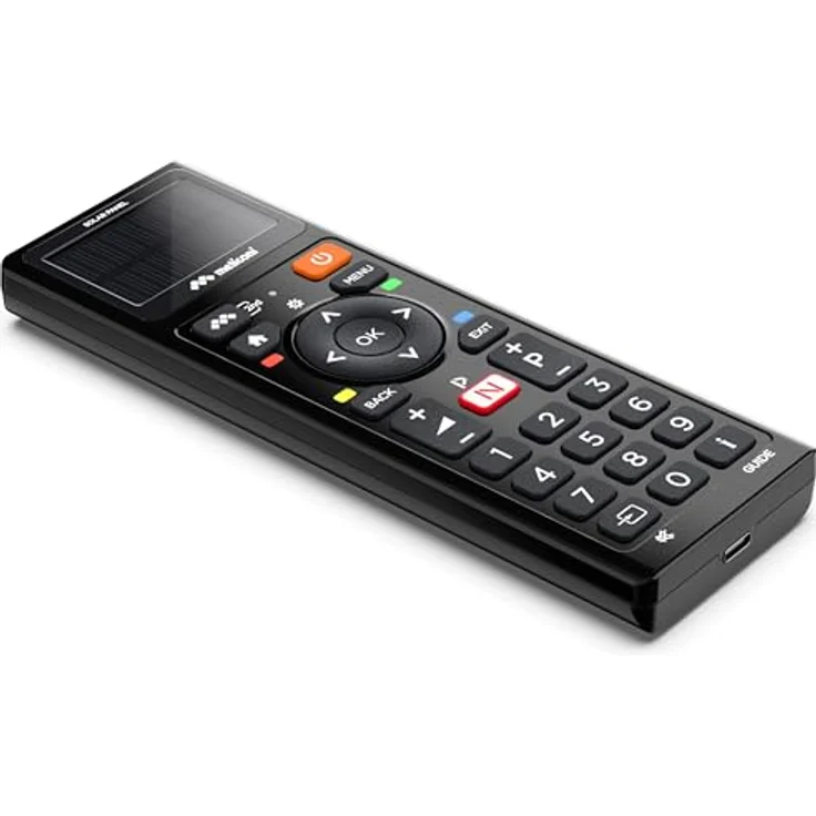 Meliconi TLC Solar TV-Infrarot-Fernbedienung, universelle Kompatibilität für verschiedene TV-Marken, Schwarz – Bild 2