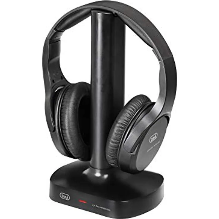 Trevi FRS 1480 R Stereo-Kopfhörer für TV, kabellos, mit Ladestation, digital, optisch, automatische Abschaltung, Rot